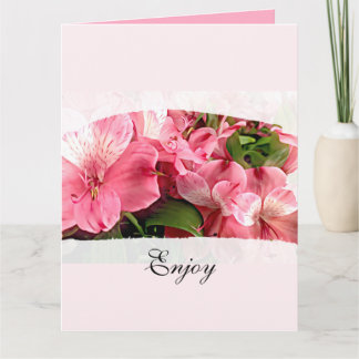 Carte Pretty Pink Flower Folded Greeting Card