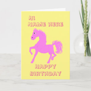 Carte Pretty Pink Pony, Filles anniversaire