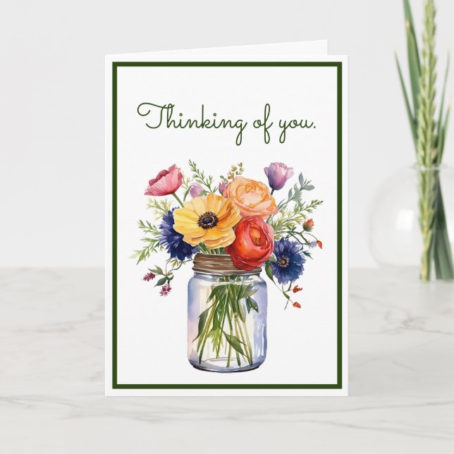 Carte Pretty Thing of You Watercolor Flowers (Devant)
