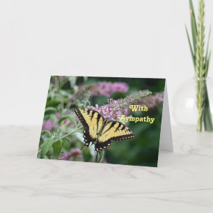 Carte Pretty Yellow Butterfly Photo Sympathy