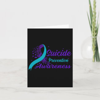 Carte Prévention du suicide au sémicolon à ruban turquoi