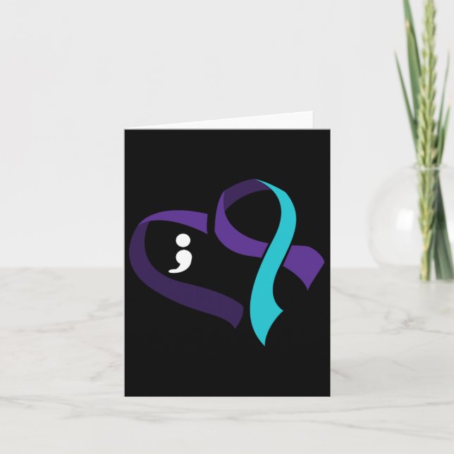 Carte Prévention du suicide Coeur Semicolon Santé mental (Devant)