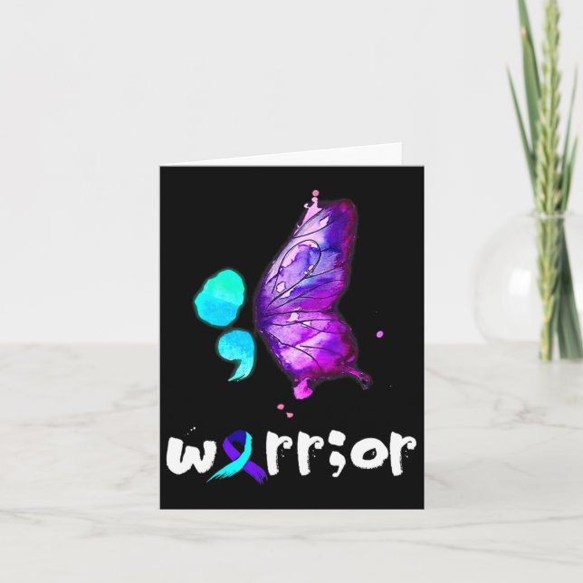 Carte Prévention du suicide par l'aquarelle de papillon  (Devant)