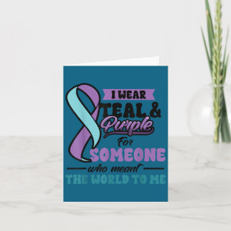 Carte Prévention du suicide Portez le turquoise Violet Q