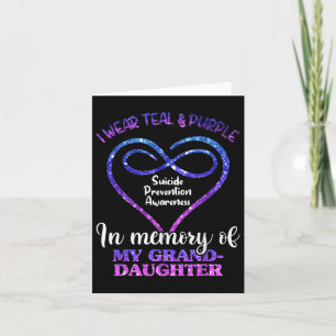 Carte Prévention du suicide, sarcelle et violet en mémoi