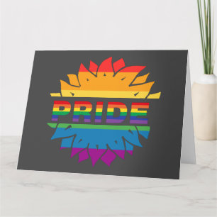 Carte Pride-gay lgbtq queer arc-en-ciel tournesol