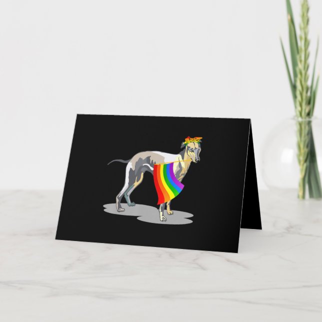 Carte Pride Lgbt Drapeau Gay Be Lesbian Whippet Lover Ca (Devant)
