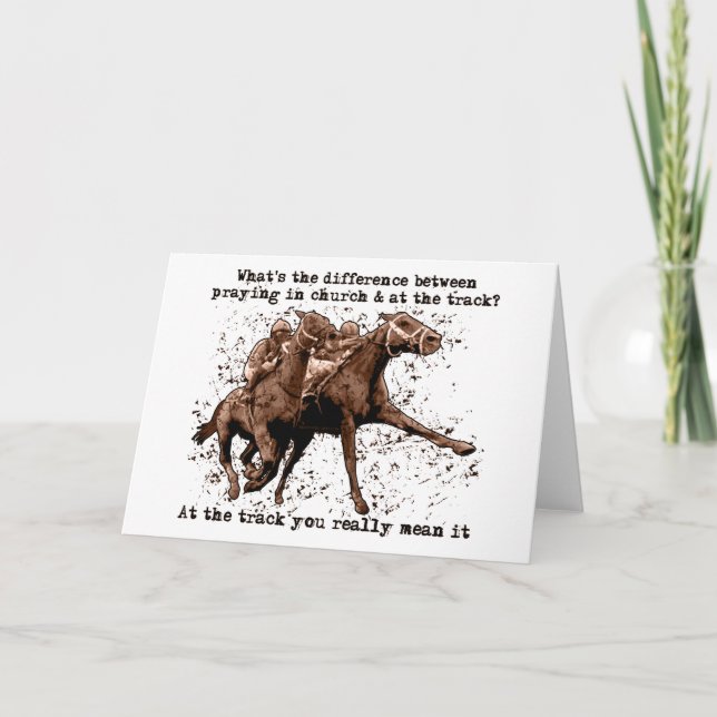 Carte Prière aux courses de chevaux (Devant)