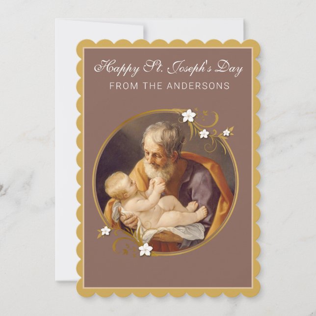 Carte Prière de la fête de Saint-Joseph avec Jésus  (Devant)