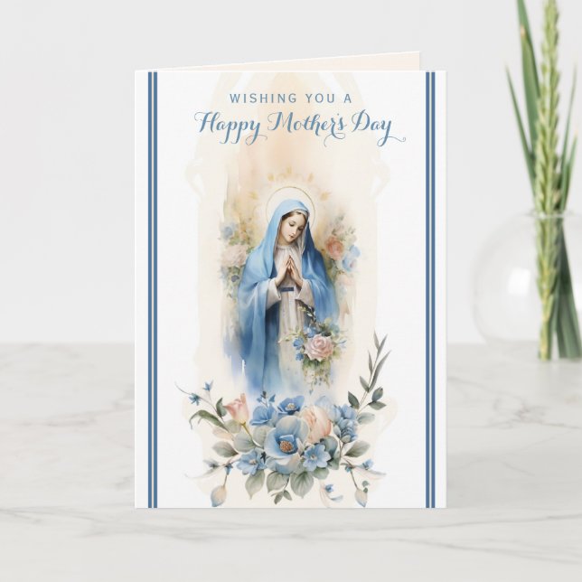 Carte Prière de la Fête des mères florales religieuses (Devant)