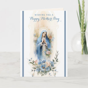 Carte Prière de la Fête des mères florales religieuses