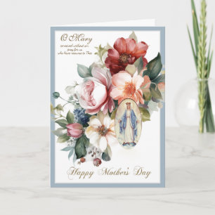 Carte Prière de la Fête des mères florales religieuses