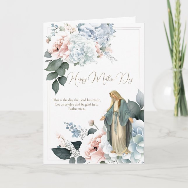 Carte Prière de la Fête des mères florales religieuses (Devant)