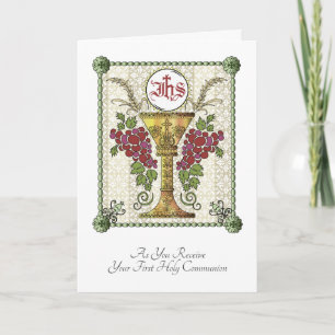 Carte Prière de la première communion sainte catholique 