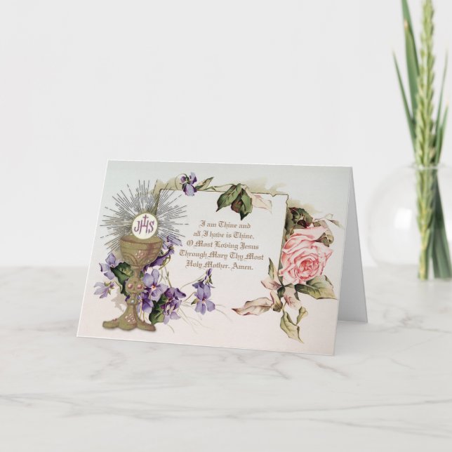 Carte Prière de la Première Sainte Communion Catholique  (Devant)