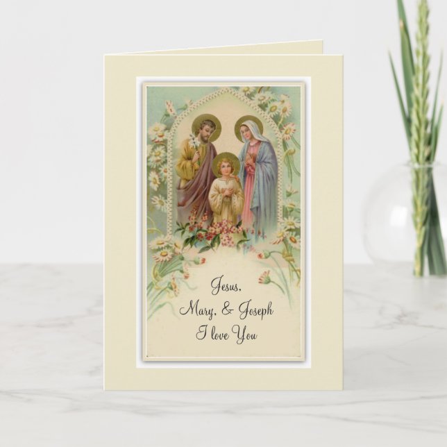 Carte Prière de la Sainte Famille Jésus Marie Saint Jose (Devant)