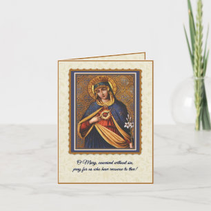 Carte Prière de la Vierge catholique Vintage religieuse