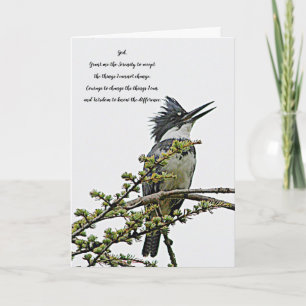 Carte Prière de sérénité Belé Kingfisher Bird Blank