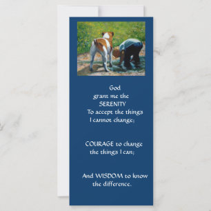 CARTE PRIÈRE DE SÉRENITÉ : GARÇON : JACK RUSSELL : ART