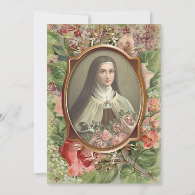 Carte Prière pour les prêtres catholiques St. Therese (Dos)