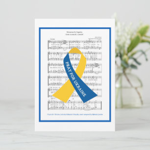 Carte Prière pour l'Ukraine Feuille de Hymne Musique App