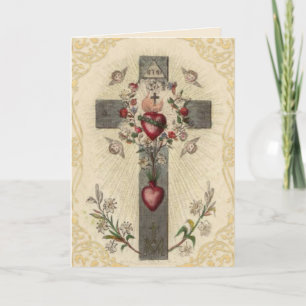 Carte Prière religieuse Croix Vintage St. Francis de Sal