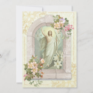 Carte Prière religieuse de Pâques catholique de Résurrec