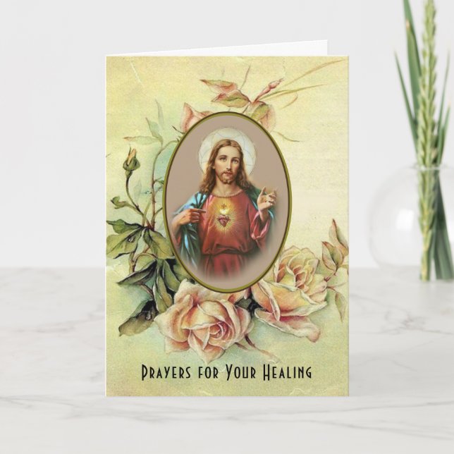 Carte Prière religieuse Jésus pour guérison (Devant)