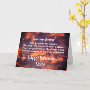 Carte Prière Serenity Ciel personnalisé Anniversaire 