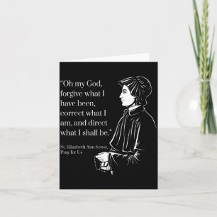 Carte Priez pour nous Sainte Elizabeth Ann Seton Citatio