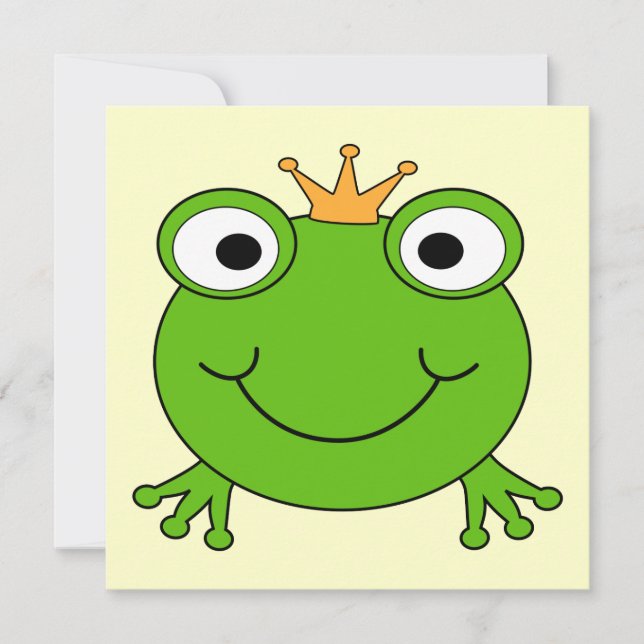 Carte Prince des grenouilles. Grenouille souriante avec  (Devant)