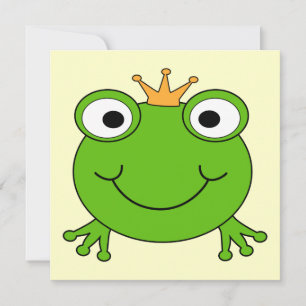 Carte Prince des grenouilles. Grenouille souriante avec 