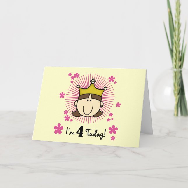Carte Princess 4th Birthday Tshirts et cadeaux (Devant)