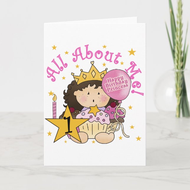 Carte Princess All About Me 1st Birthday Tshirts (Devant)