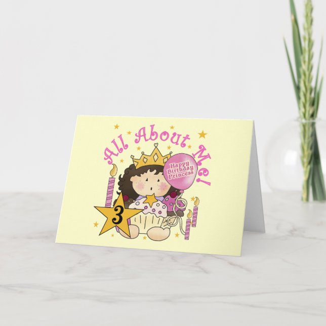 Carte Princess All About Me 3e Anniversaire Tshirts (Devant)