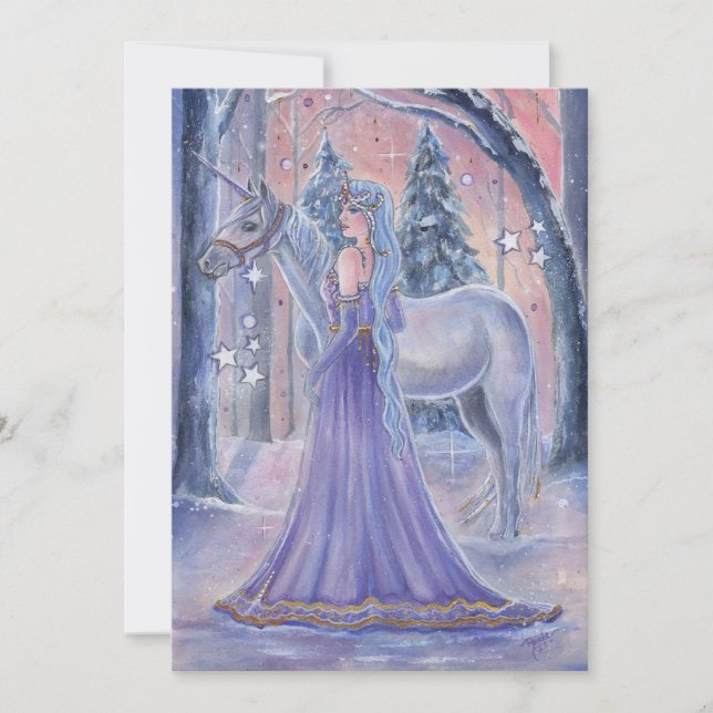 Carte Princess Lumi with Unicorn art By Renee Lavoie (Devant)