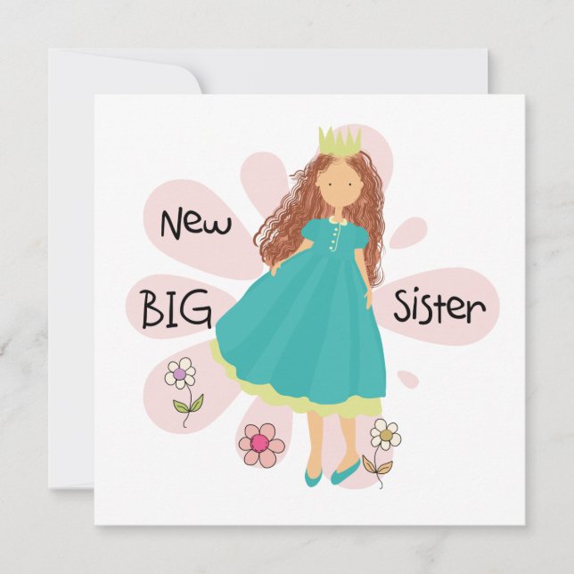 Carte Princesse Big Soeur Cheveux Brown (Devant)