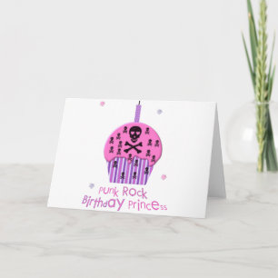 Carte Princesse d'anniversaire de punk rock