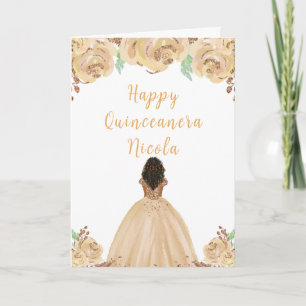 Carte Princesse Peach Floral Quinceanera