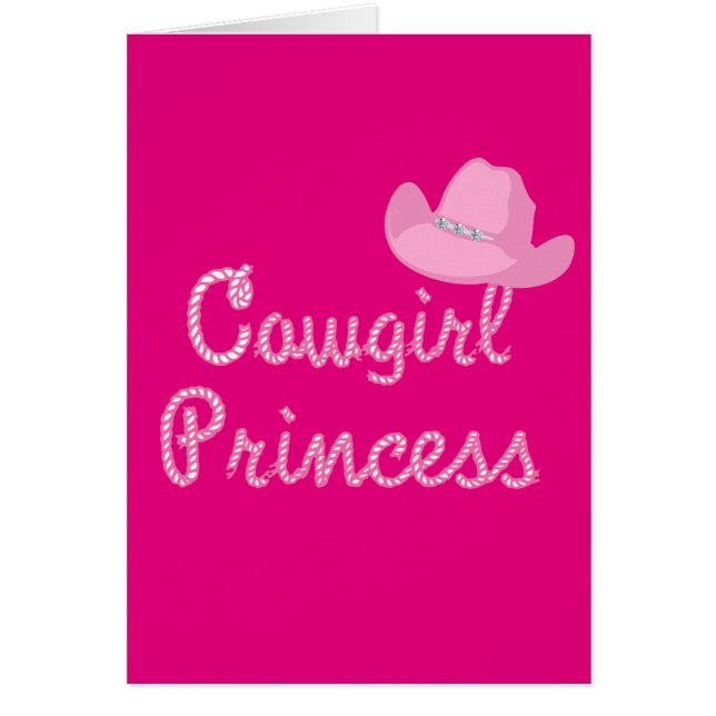 Carte Princesse Western Cowgirl avec Casquettes ro (Devant)