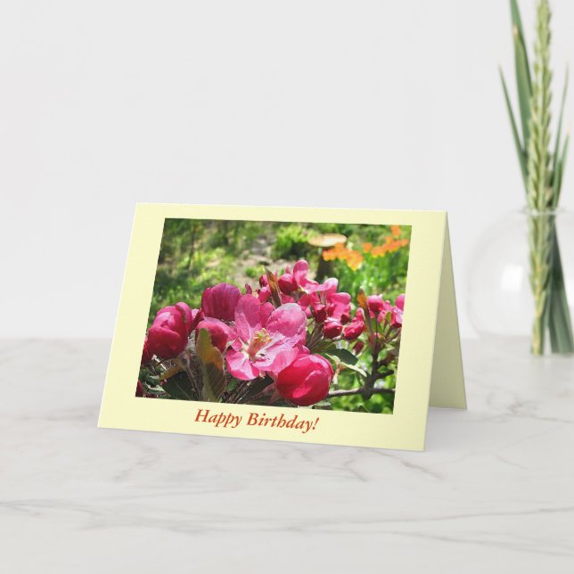 Carte Printemps fleuris Anniversaire (Devant)