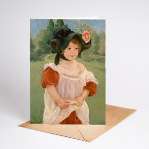 Carte Printemps : Margot debout dans un jardin   Mary Ca