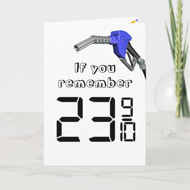 Carte Prix de l'essence bon marché Humour d'anniversaire (Devant)