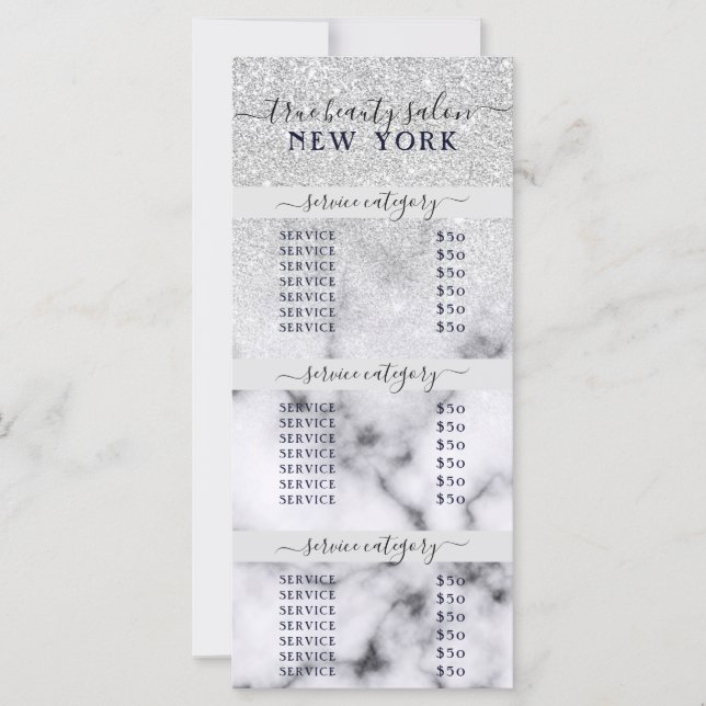 Carte Prix du Salon Ombre en Marbre Parties scintillant  (Devant)