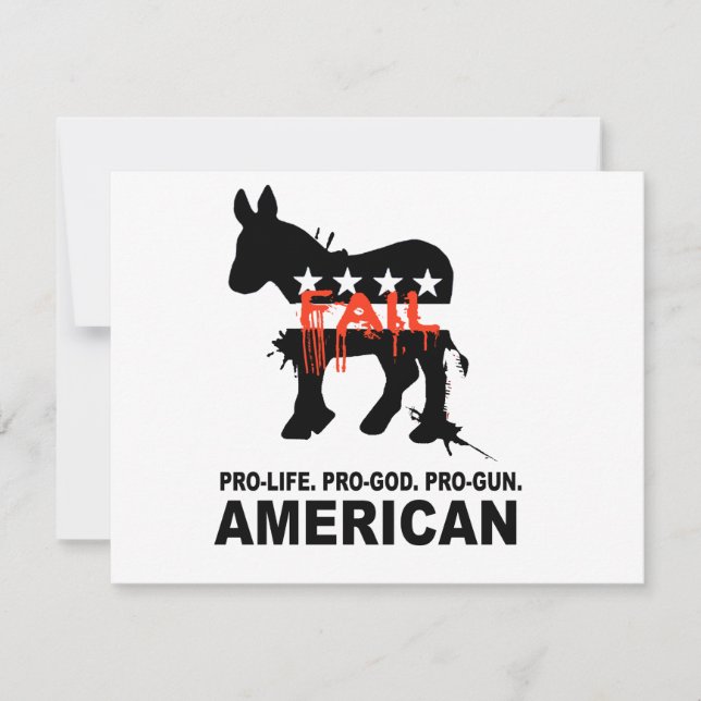 Carte Pro-vie. Pro-Dieu. Pro-Gun Américain (Devant)