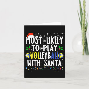 Carte Probablement Jouer Au Volley-ball Avec Père Noël C