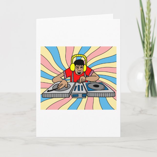 Carte Producteur de musique DJ DiscJockey Retro (Devant)