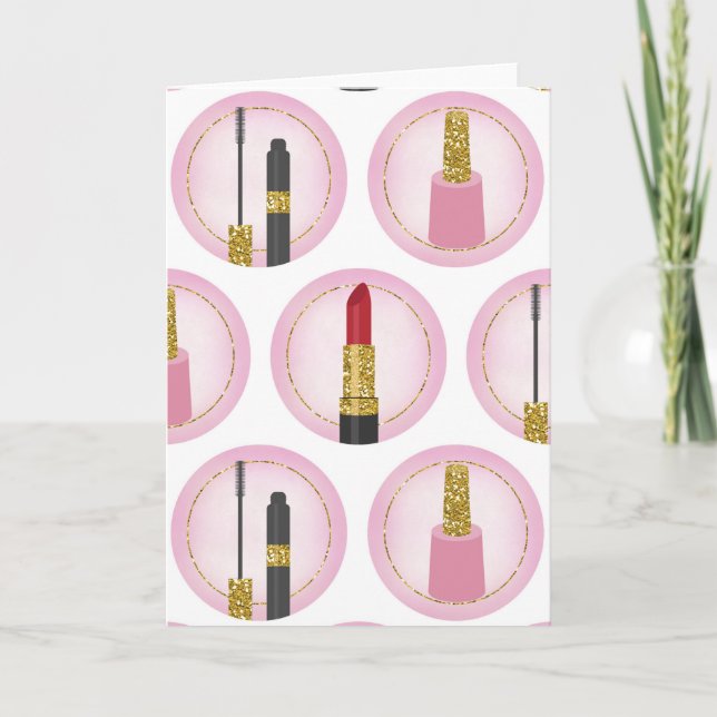 Carte Produits de Maquillage Cosmétiques Motif Cosmétolo (Devant)