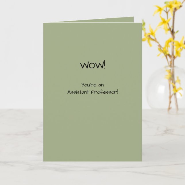 Carte Professeur adjoint Félicitations Premier emploi (Fleur jaune)