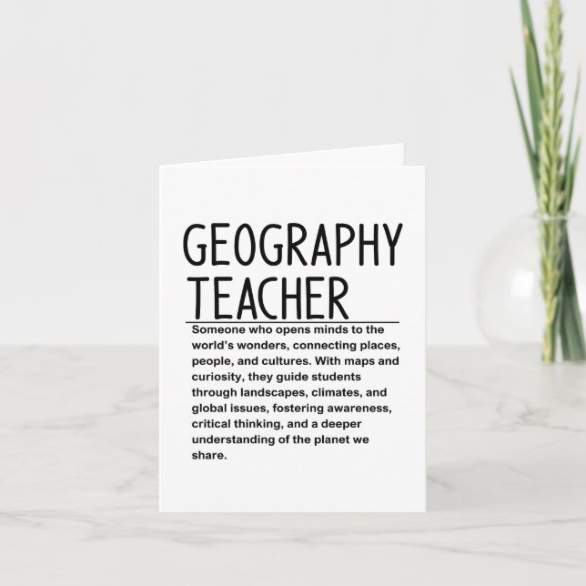Carte Professeur de géographie (Devant)